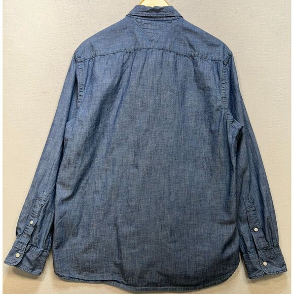 Tommy Hilfiger Men's Regular Fit Washed Chambray Shirt Button Down Size XL Blue - Picture 2 of 11